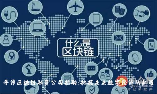 平潭区块链融资公司招聘：把握未来数字经济的机遇